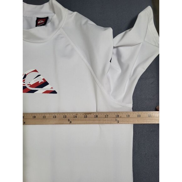 Quiksilver Hawaiian Islands Flag Rash Guard Surf Swim Shirt Mens White NO SIZE - Picture 6 of 10
